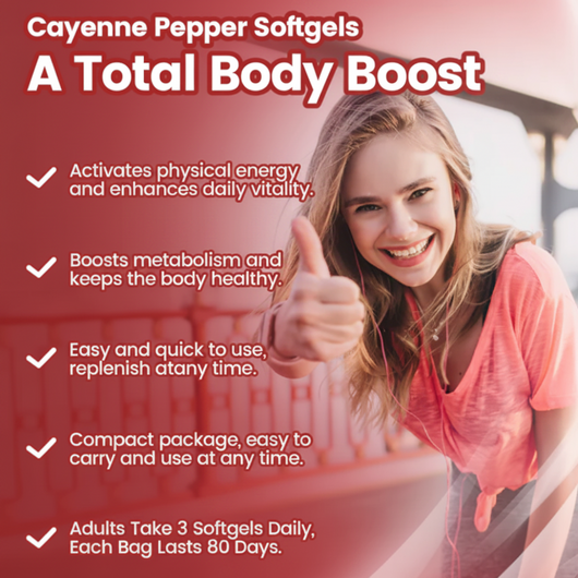Cayenne Pepper Supplement — 12-in-1 Metabolism, Circulation & Vitality Softgels