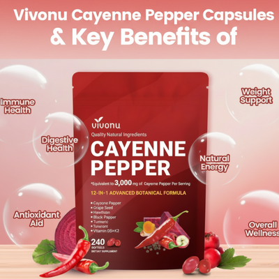 Cayenne Pepper Supplement — 12-in-1 Metabolism, Circulation & Vitality Softgels
